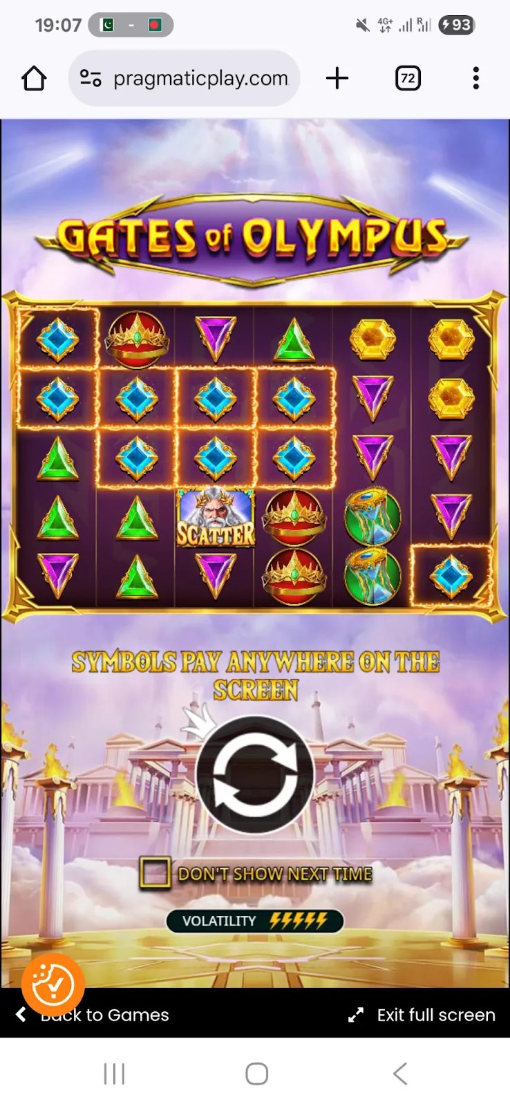 Gates of Olympus mobile gaming na smartfonie